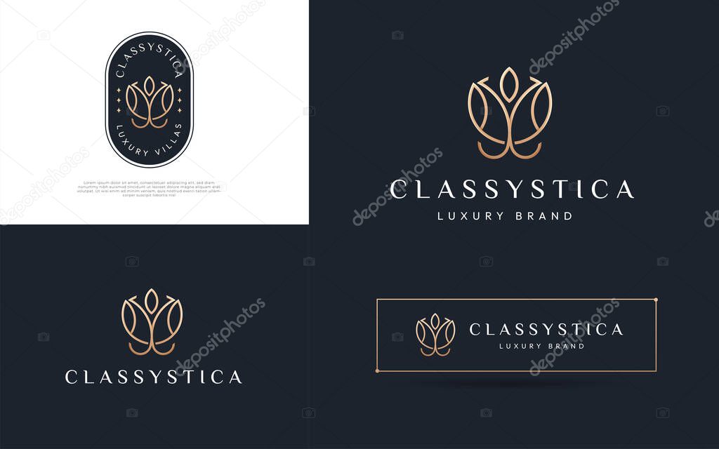 Luxury classy logo ornament design vector illustrations