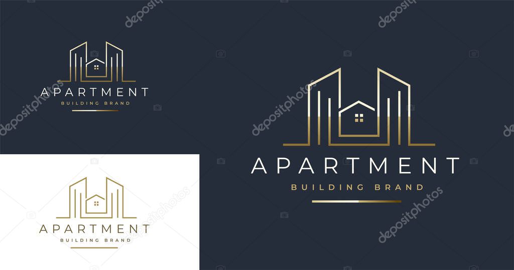 Minimalist home house real estate building logo icon design