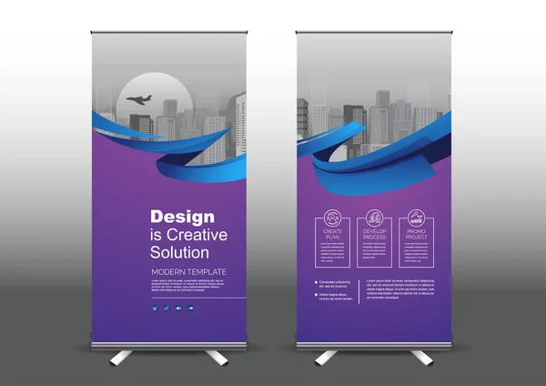 Rollup Template Vektor Illustration Designed Style Applied Expo Werbebanner Geschäftsmodell — Stockvektor