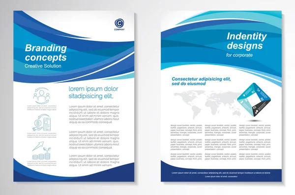 Desain Vektor Template Untuk Brochure Annualreport Magazine Poster Corporate Presentation - Stok Vektor