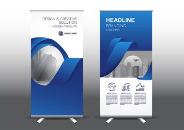 RollUp template vector illustration, Designed for style applied to the expo. Publicity banners, business model vertical. clipart