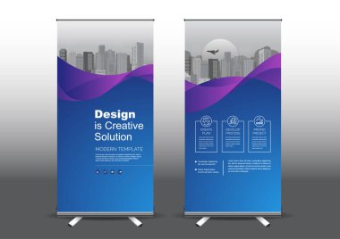 RollUp template vector illustration, Designed for style applied to the expo. Publicity banners, business model vertical. clipart