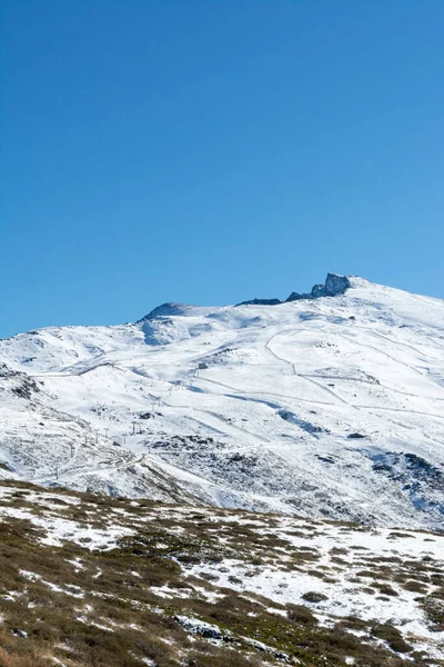Sneeuwberg Veleta Piek Sierra Nevada — Stockfoto