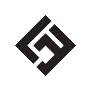 Los Angeles soyut harf logo tasarımı vektör çizimi.