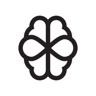 çizgi simgesi sonsuz beyin tasarımı vektör çizimi.