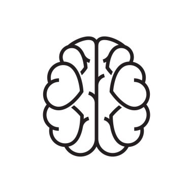 çizgi simgesi beyin aşk konsept vektör çizimi.