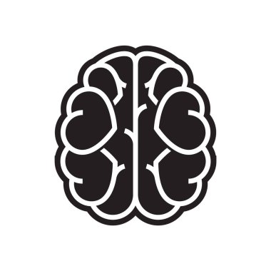 Beyaz arkaplanda beyin sevgisi simgesi.