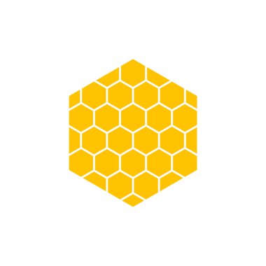 yellow honeycomb logo isolated on white background.