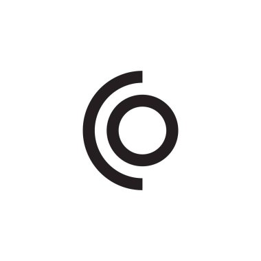 CO circle logo design vector isolated on white background.