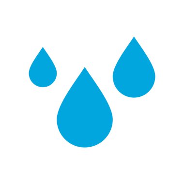 blue rain drop icon vector illustration on white background.