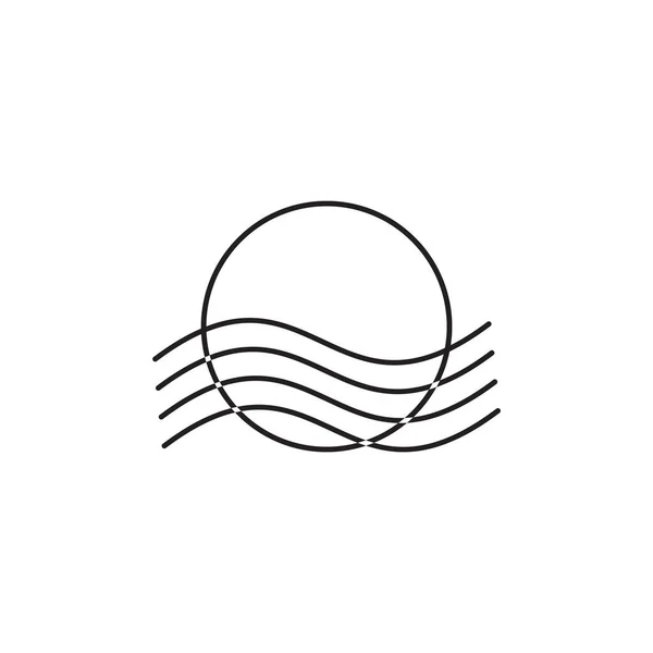 Κύκλος Εικονίδιο Κυματοειδούς Γραμμής Σχεδιασμό Διάνυσμα Λευκό Φόντο — Διανυσματικό Αρχείο
