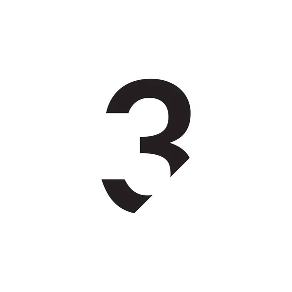 Logo Numer Trzy Wektor Projektu Izolowany Białym Tle — Wektor stockowy