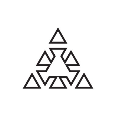 çizgi simgesi üçgen geometrik şekil beyaz arkaplan üzerinde izole.