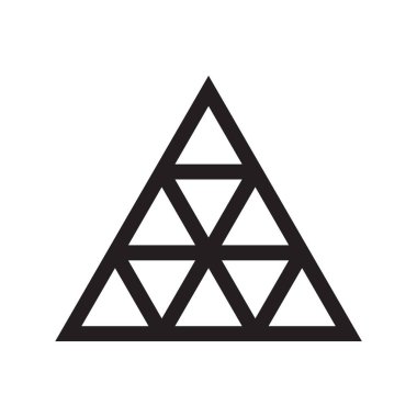 Çizgi simgesi istiflenmiş üçgen vektör çizimi beyaz arkaplanda izole edildi.