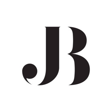 JB logo tasarımı vektör çizimi beyaz arkaplanda izole edildi.