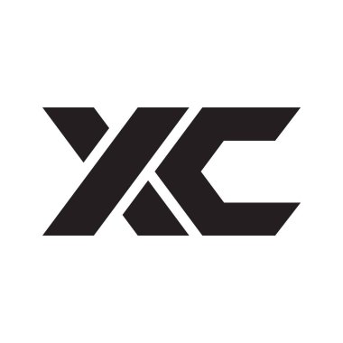 XC logo tasarımı kavramı beyaz arkaplanda izole edildi.