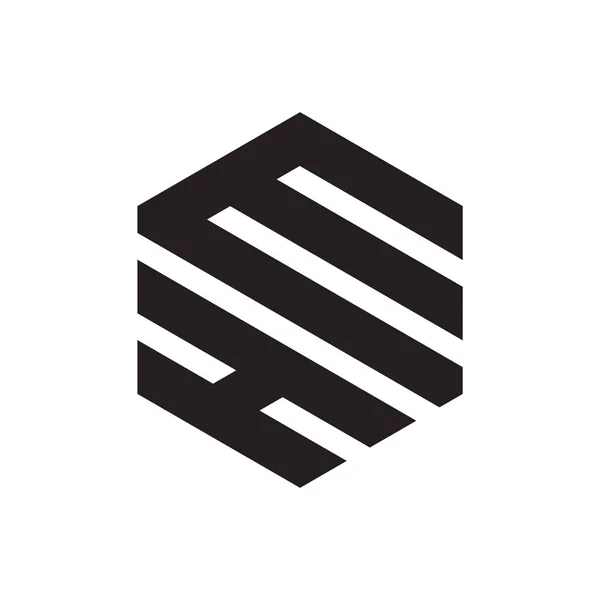 Hexagone Logo Vecteur Conception Isolé Sur Fond Blanc — Image vectorielle
