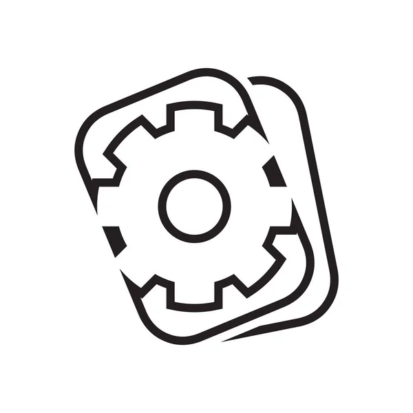 Line Gear Kort Logo Design Vektor Koncept Isoleret Hvid Baggrund – Stock-vektor