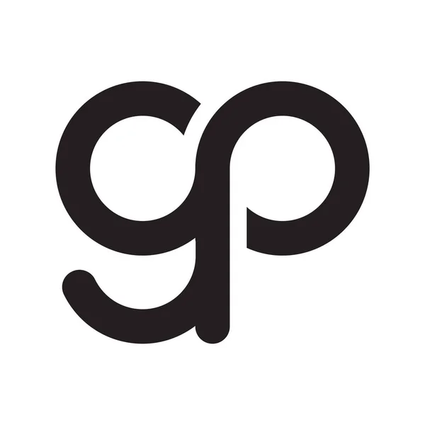 组合字母Gp标志设计向量概念孤立于白色背景 — 图库矢量图片