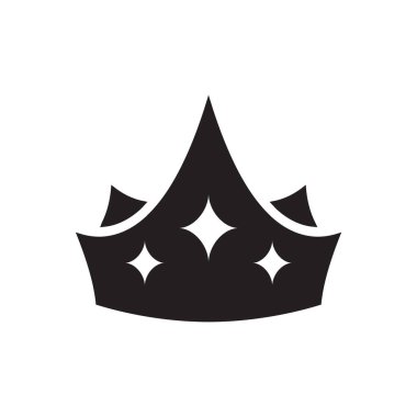 Beyaz arkaplanda izole edilmiş basit taç simgesi vektör illüstrasyonu.