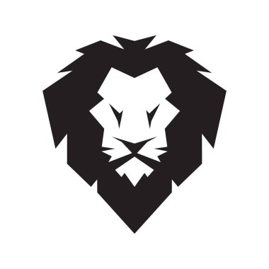 Basit aslan başı logo tasarımı vektör çizimi.
