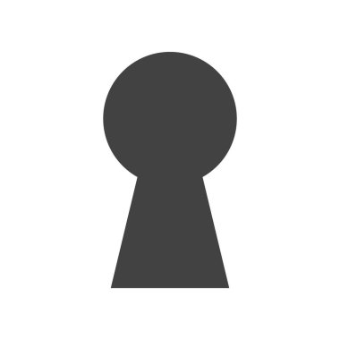 Beyaz arka plan üzerinde izole anahtar deliği simgesi