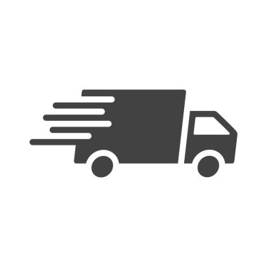 hızlı dağıtım kamyonu simgesi düz vektör