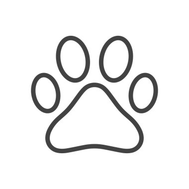 çizgi simgesi köpek veya kedi ayak izi düz vektörü