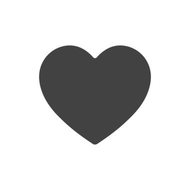 aşk kalp ikonu vektörü beyaz arkaplan üzerinde düz