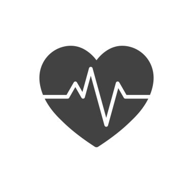 kalp atışı tıbbi simge tasarımı düz vektör