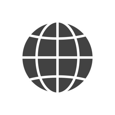 beyaz arkaplanda dünya simgesi düz vektörü