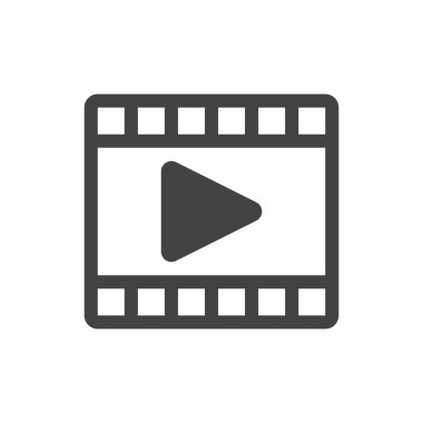 film klip çalma simgesi düz vektör çizimi