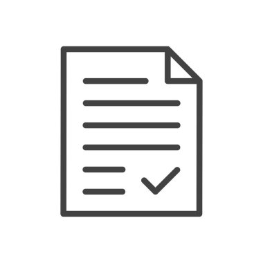 Kontrol listesi belge formu simgesi düz vektör illüstrasyonu