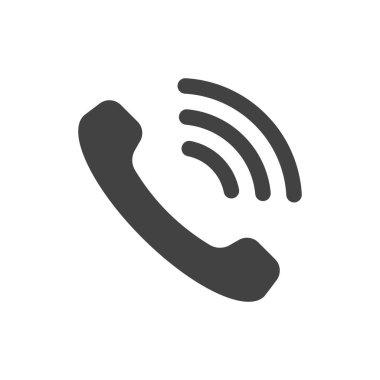 Telefon kulpları zil simgesi düz vektör illüstrasyonu 