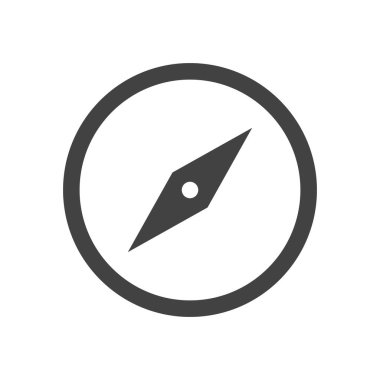 çember çizgisi pusula iğne simgesi düz vektör çizimi