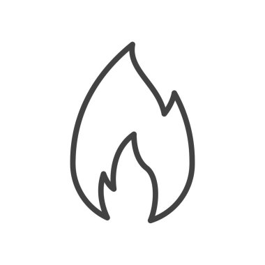 çizgi simgesi alev ısı beyaz arkaplanda izole