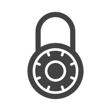 kombinasyon kilit simgesi düz vektör çizimi