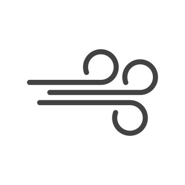 Beyaz arkaplanda rüzgar simgesi düz vektör çizimi