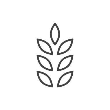 beyaz arkaplanda çizgi simgesi glütensiz düz vektör