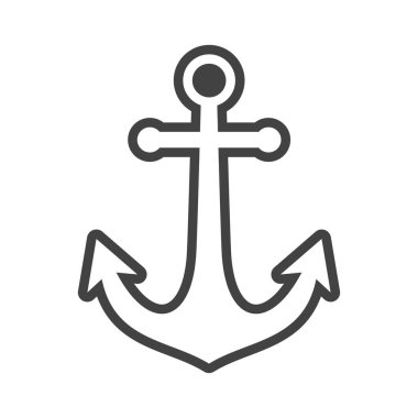 çizgi simgesi çapa tasarımı vektör çizimi