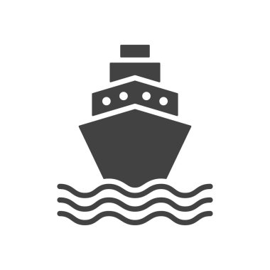 Gemi gezisi kargo yatı simgesi düz vektör çizimi