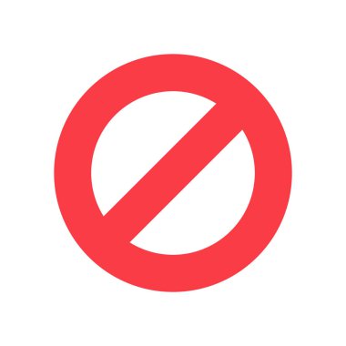 Beyaz arkaplanda kırmızı yasaklama simgesi izole edildi