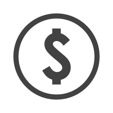 Para birimi dolar simgesi tasarım vektörü düz