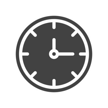 Beyaz arkaplanda saat simgesi düz vektörü