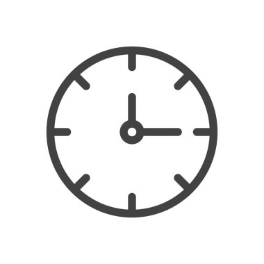 Beyaz arkaplanda saat simgesi düz vektörü