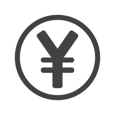 Yen ya da Yuan para birimi simgesi beyaz arkaplanda izole