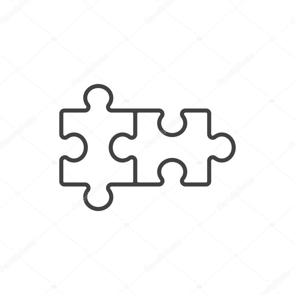 Line icon puzzle isolated on white backgroud