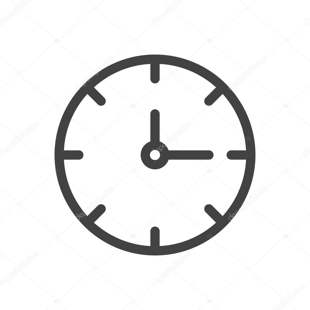 Clock display icon flat vector on white background