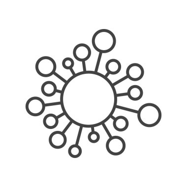 beyaz arkaplanda izole edilmiş çizgi simgesi sinirsel ağları