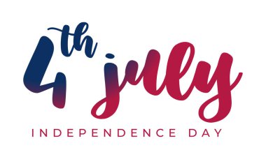 4 Temmuz Bağımsızlık Günü Beyaz zemin üzerinde metin tasarım vektörü